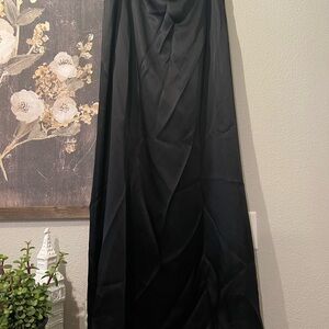 Carmen Marc Valvo Black Asymmetrical Maxi Skirt